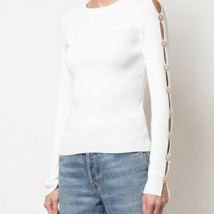 Jonathan Simkhai Long Sleeve Rib Knit Crew top